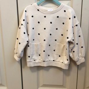 Black and white polka dot sweatshirt